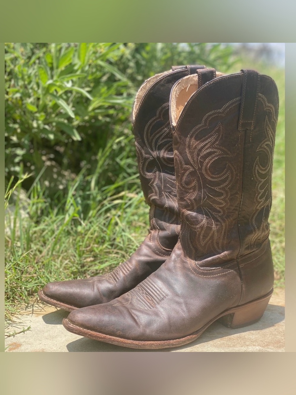 Shyanne Loretta western boots mid calf leather made in Mexico snip toe 9.5